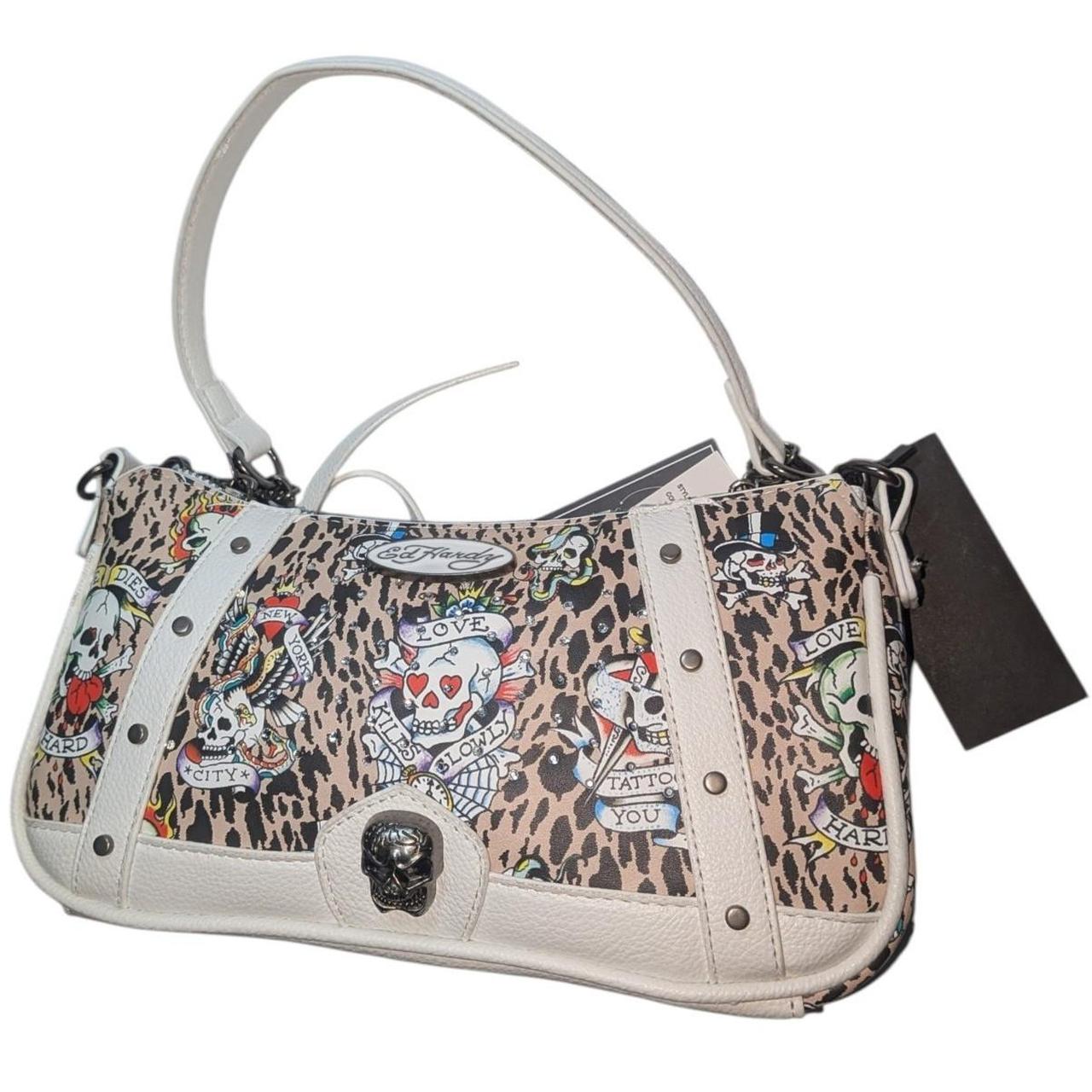 (NEW) Ed hardy white purse