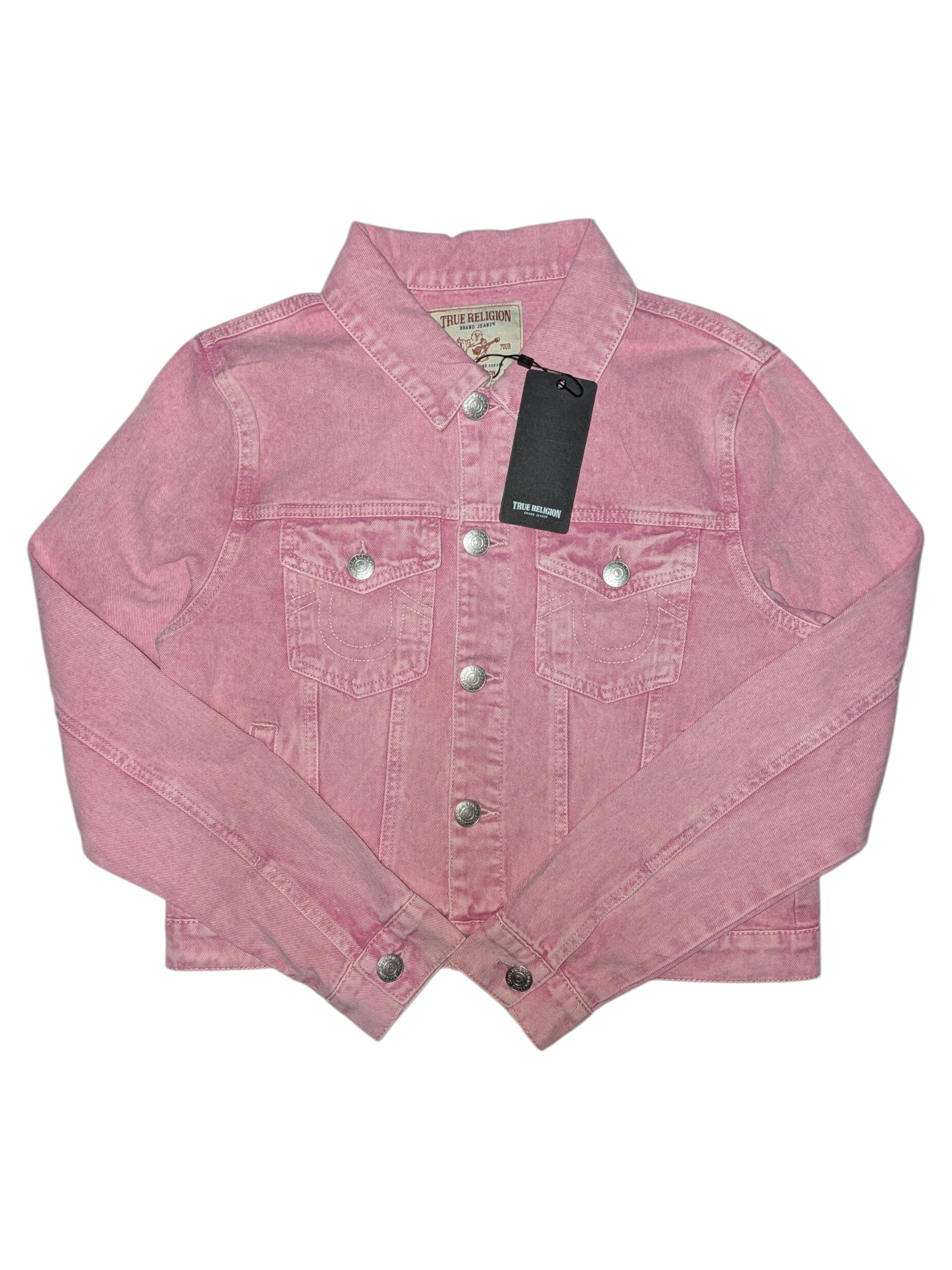 (New) True religion pink denim jacket small women's